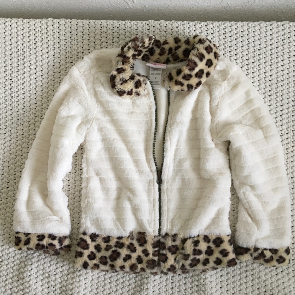 LITTLE LASS CHEETAH PRINT TRIM, ZIP UP SIZE 5T